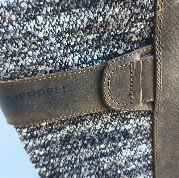 Merrell Womens Dark Earth Waterproof Boots Size 6 Knee High Lace Up Tweed - Picture 3 of 14